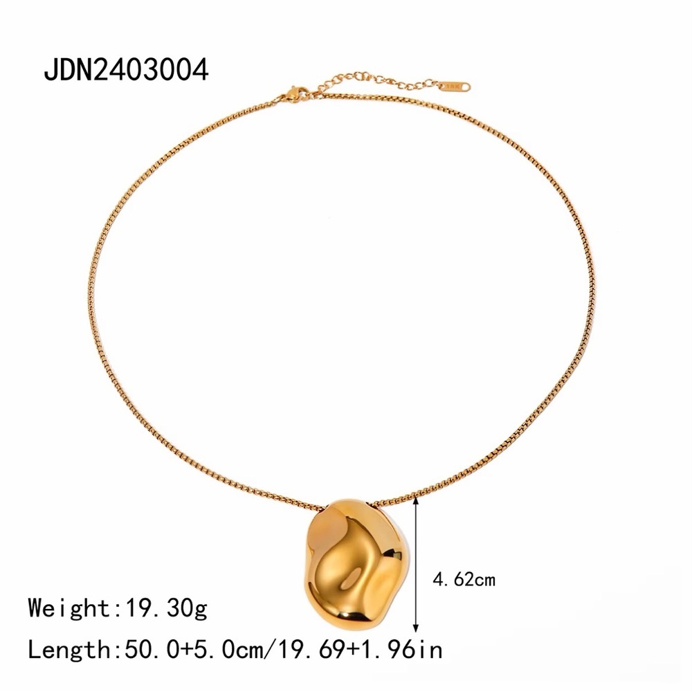 18K Gold Plated Abstract Sculptural Statement Pendant Necklace - Picture 8 of 10